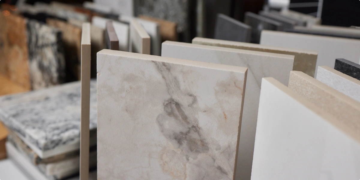 Variedad de tipos de azulejos para suelo con distintos acabados y formatos
